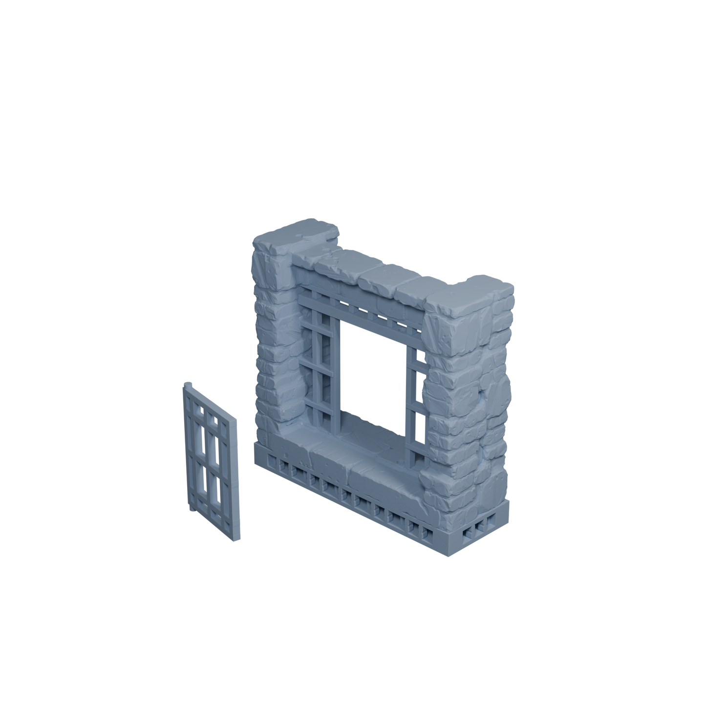 Banded Iron Wall Doorway with Door