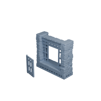 Banded Iron Wall Doorway with Door