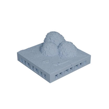 Forest Ground Tile with Bushes 1x2 (Variant 2)