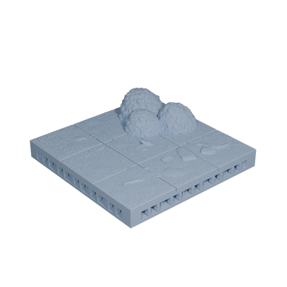 Forest Ground Tile with Bushes 3x3 (Variant 2)